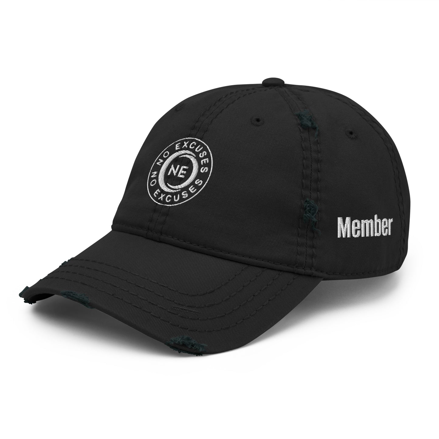 No Excuses Distressed Dad Hat