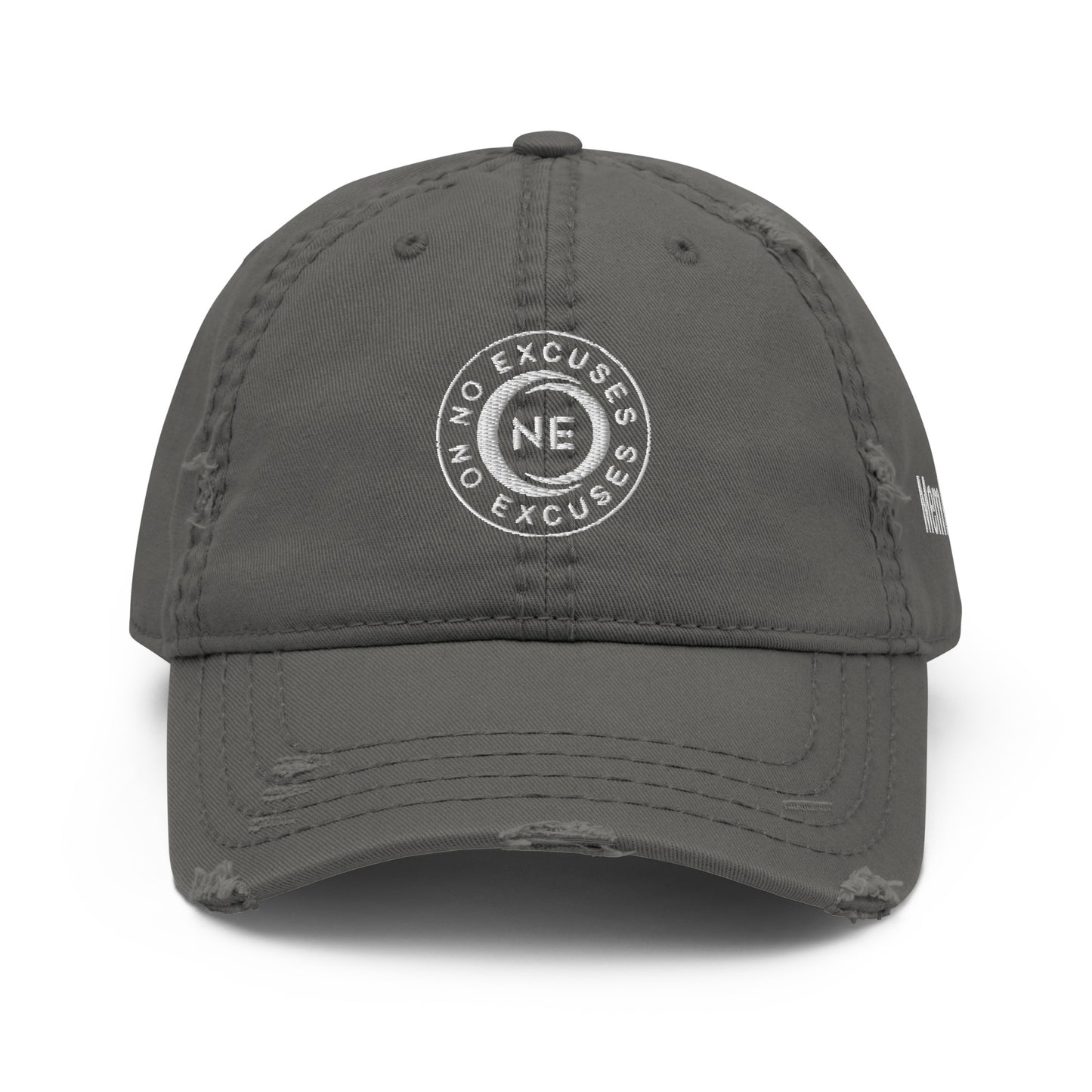 No Excuses Distressed Dad Hat