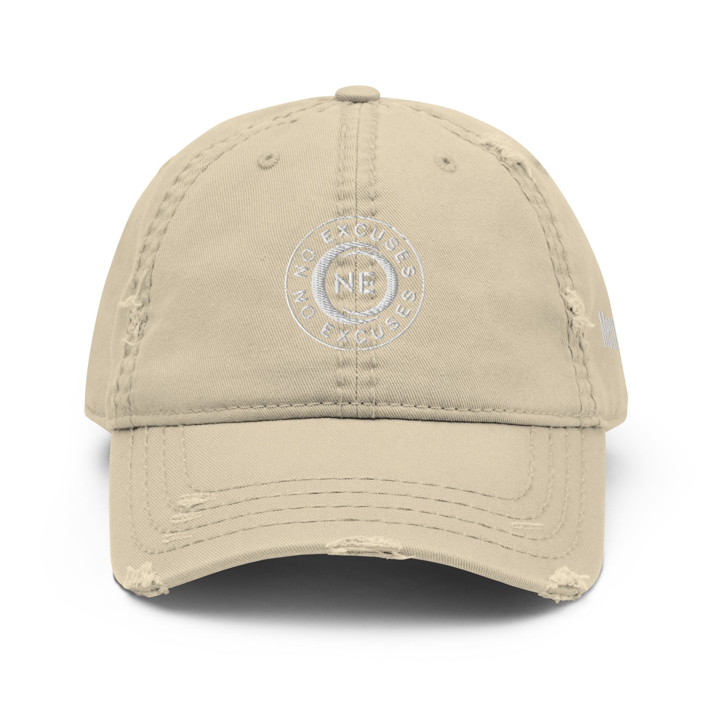 No Excuses Distressed Dad Hat