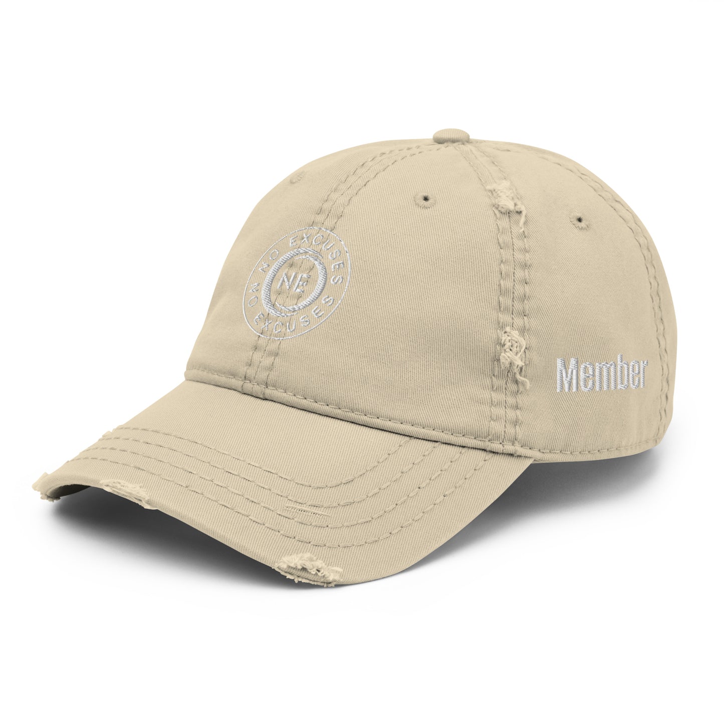No Excuses Distressed Dad Hat