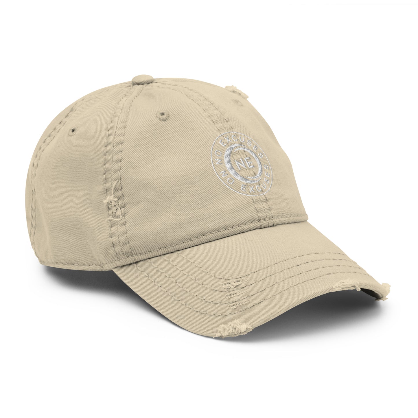 No Excuses Distressed Dad Hat