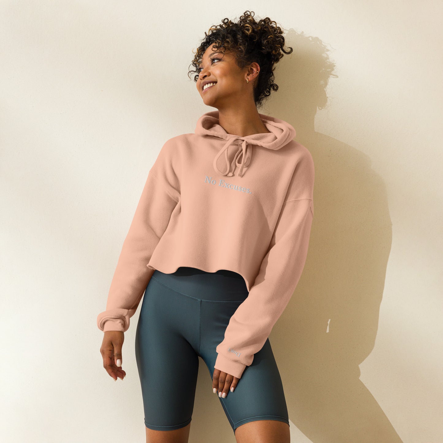 "No Excuses" Crop Hoodie